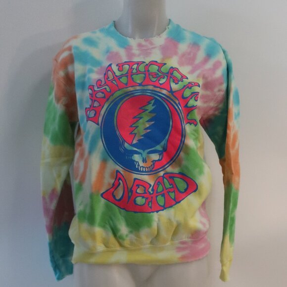 NWT Womens MadeWorn Intermix Grateful Dead Multicolor Tie Dye Sweatshirt Top XS - Picture 2 of 11